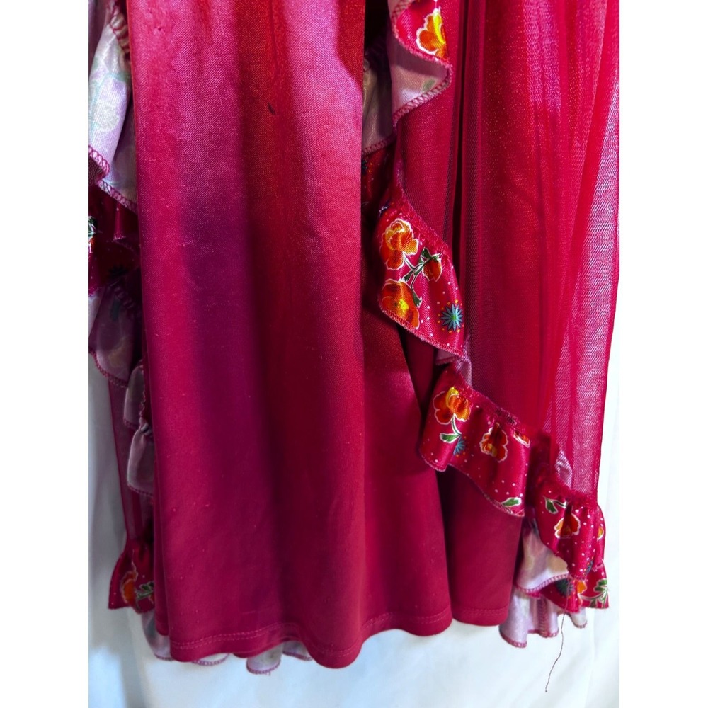 Disney Elena of Avalor Nightgown Size 6 Pink Ruffle Floral Sleep Dress Girls - Picture 4 of 8